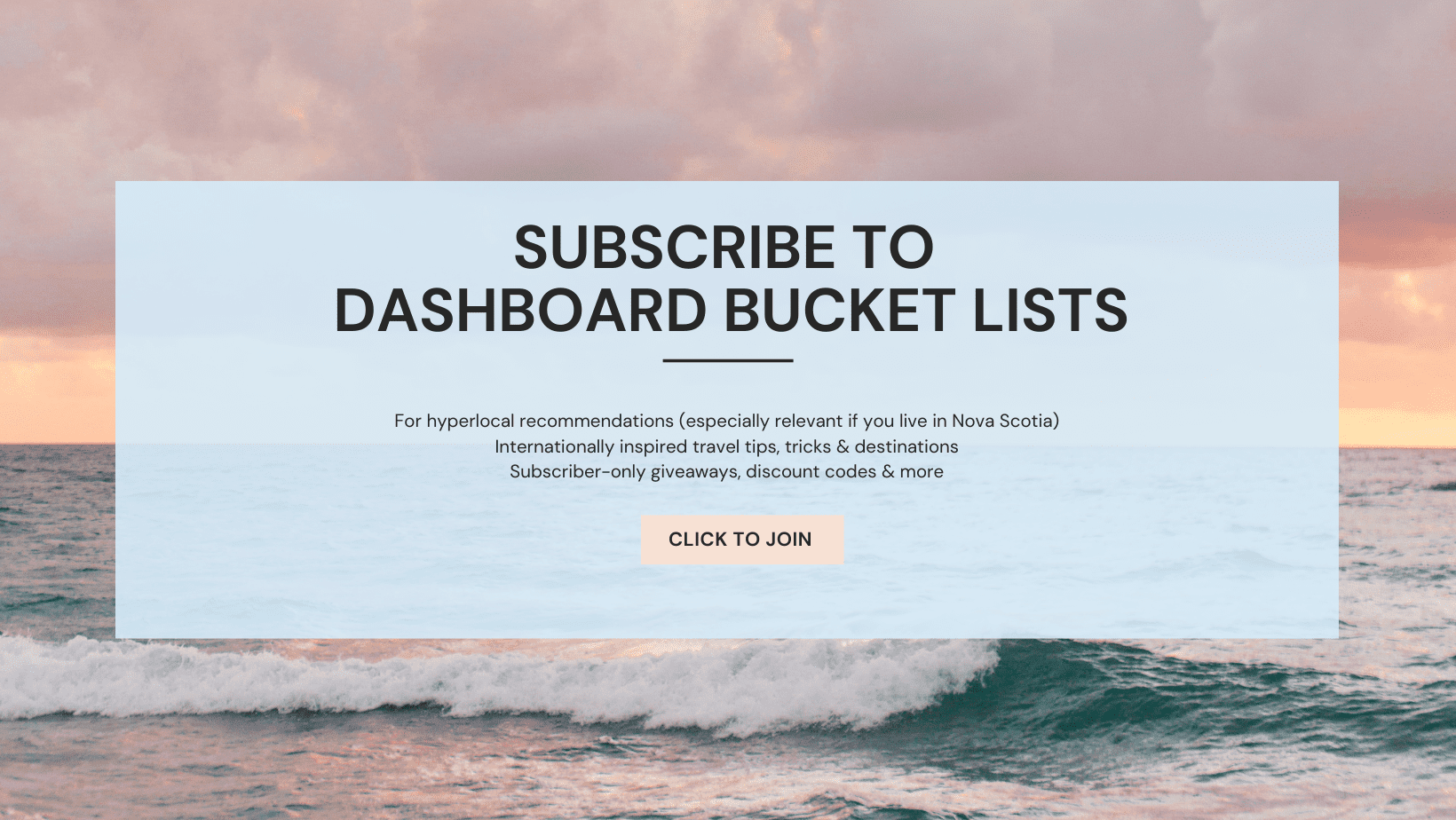 Dashboard Bucket Lists